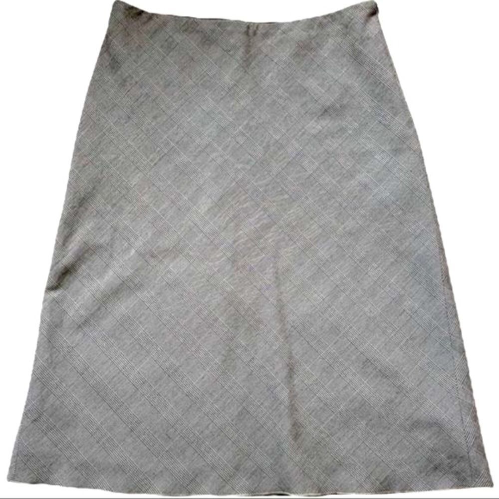 Jones New York Spork Gray Checkered A-Line Skirt Size 4